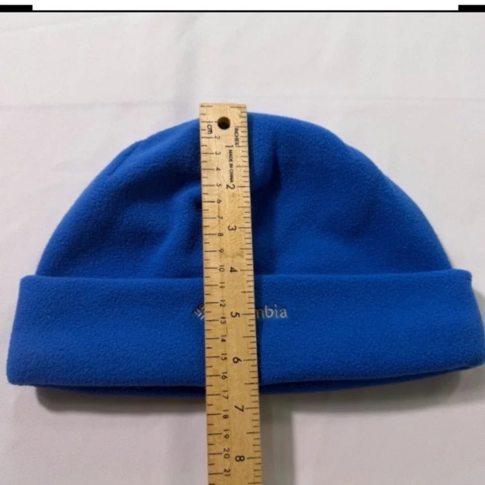 Columbia Kids Youth L/XL Fleece Beanie Hat Bundle Black Blue CY0079 Set of 2
